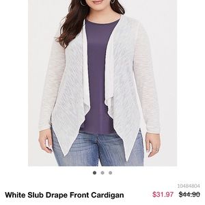 Sheer white open cardigan